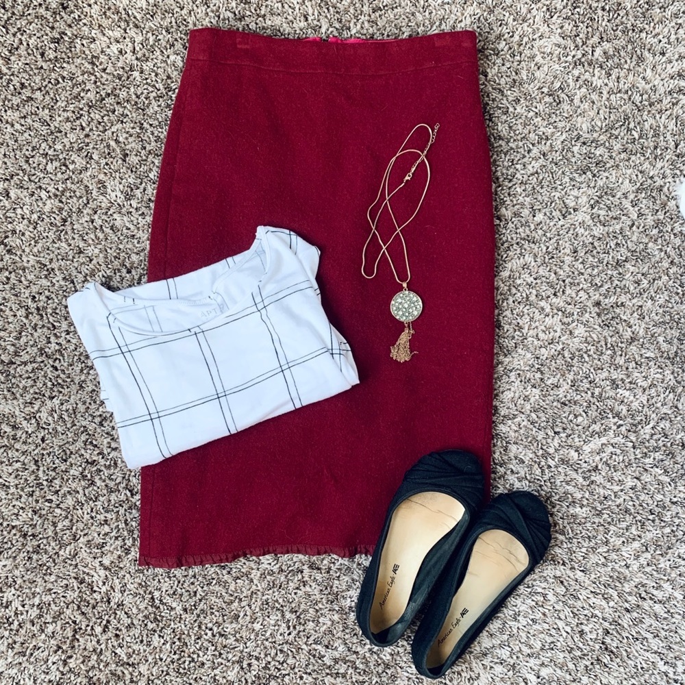The Pencil Skirt J.Crew Red Wool Skirt